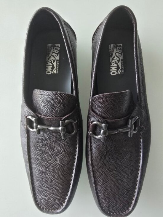 Salvatore Ferragamo Men\'s Brown Leather Loafers Size 12 main image 4